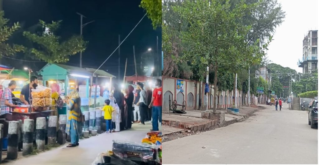 বেলস পার্ককে ঘিরে বিভিন্ন ধরনের অবৈধ দোকানপাট 