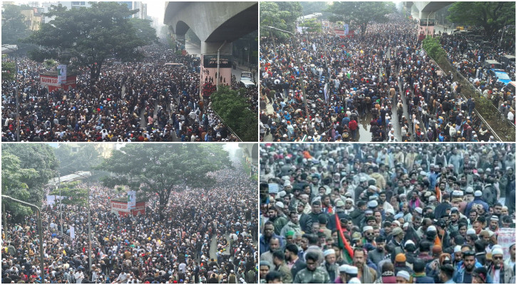 জানাজার লাইন কারওয়ান বাজার-বিজয় সরণি হয়ে ছাড়িয়ে আগারগাঁও